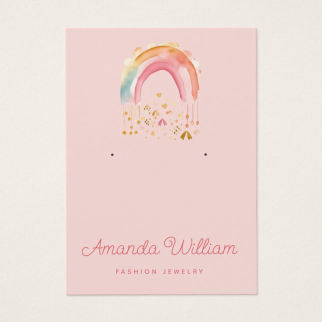 Modern Simple Rainbow jewelry Earring Display card (Front)