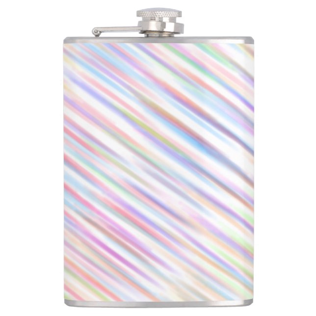 Modern Simple Rainbow line stripes Pattern  Flask (Front)