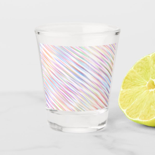 Modern Simple rainbow line stripes Pattern  Shot Glass (Front)