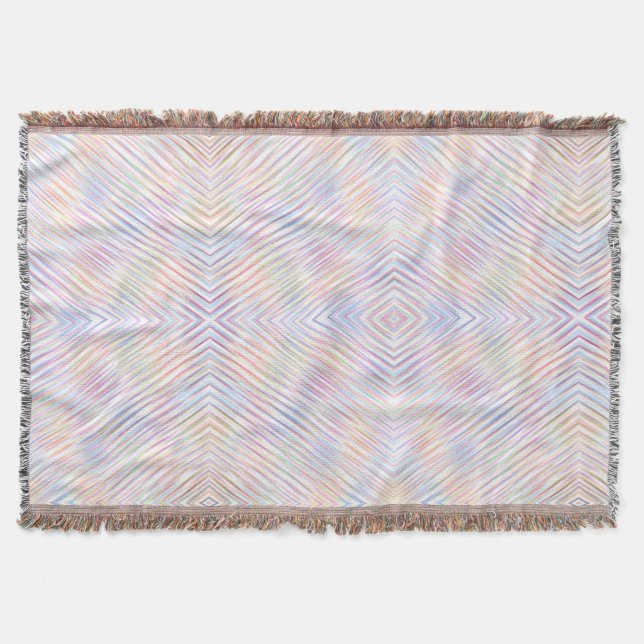Modern Simple Rainbow line stripes Pattern  Throw Blanket (Front)