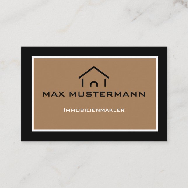 Modern Simple Real Estate broker Business Card (Front)