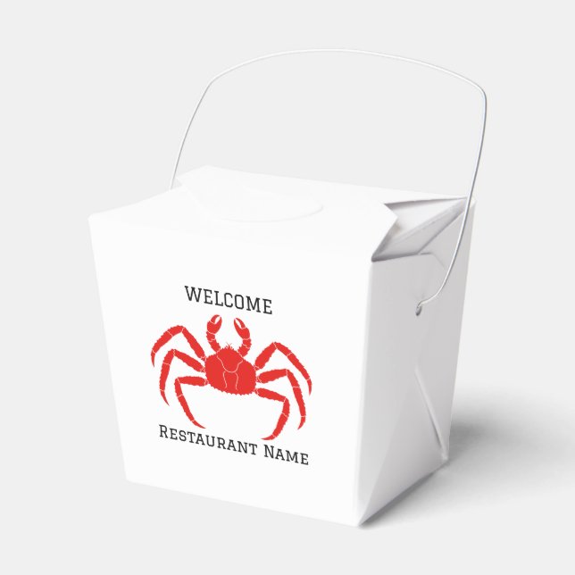 Modern Simple Red kink crab seafood fresh Favor Boxes (Front Side)