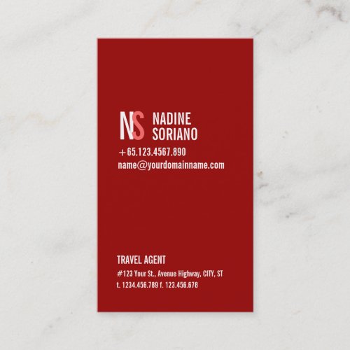 Modern Simple Red Monogram Professional Business Cards
