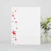 Modern Simple Red Moose Snowflakes (Standing Front)