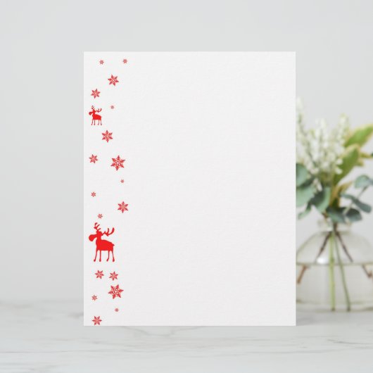 Modern Simple Red Moose Snowflakes (Standing Front)