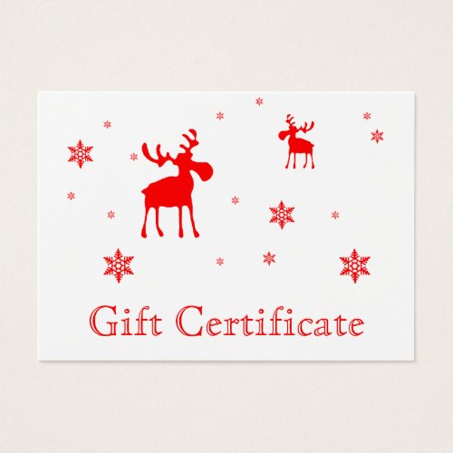 Modern Simple Red Moose Snowflakes Gift Card
