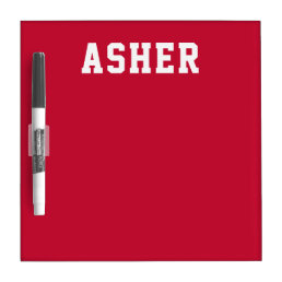 Modern Simple Red Personalized Kids  Dry Erase Board