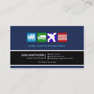 Modern Simple Retro Professional Supply Chain Business Card