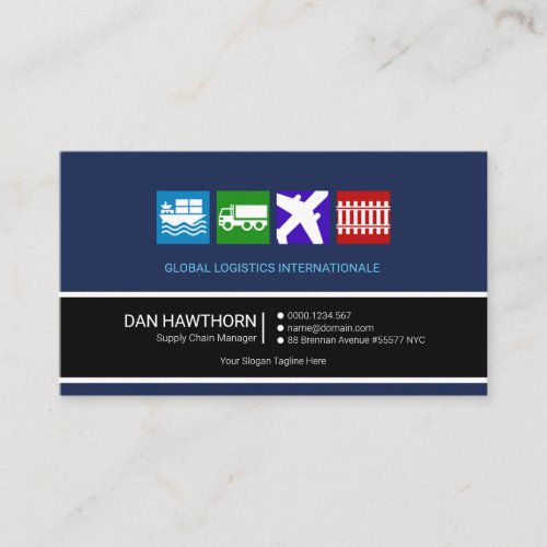 Modern Simple Retro Professional Supply Chain Business Card