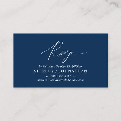 Modern Simple Romantic Calligraphy Wedding RSVP Enclosure Card