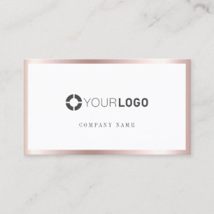 Modern simple rose gold border company logo business card