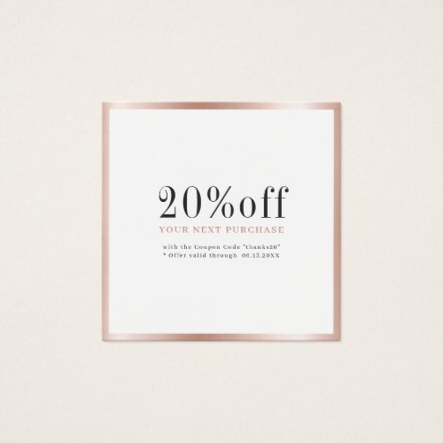 Modern simple rose gold border discount card