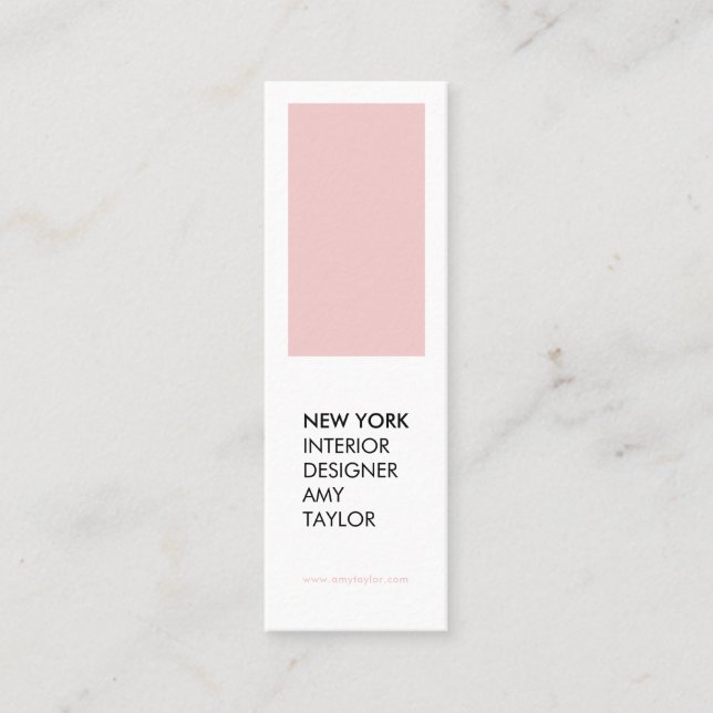 Modern simple rose pink elegant minimal designer mini business card (Front)
