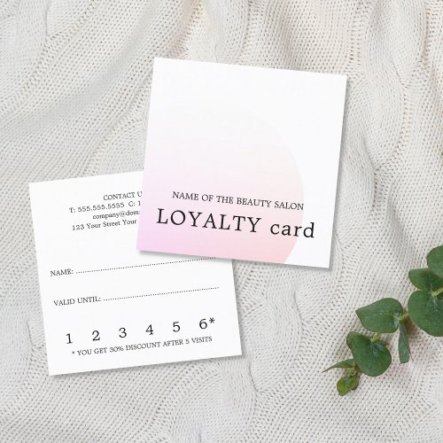 Modern Simple Rose White Beauty Loyalty Card