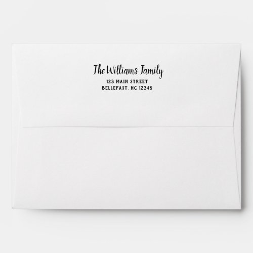 Modern Simple Rustic Family Return Address 5x7 Envelope