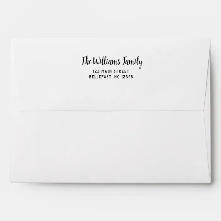 Modern Simple Rustic Family Return Address 5x7 Envelope | Zazzle.com