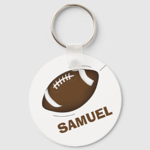 Modern Simple Rustic Football Sports Custom Keychain