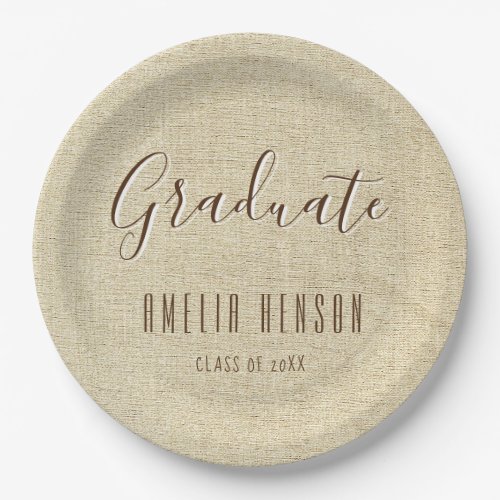 Modern Simple Rustic Graduate Graduation Party Paper Plates