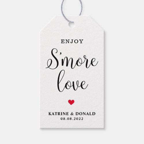 Modern Simple  Smore Love Wedding Gift Tags