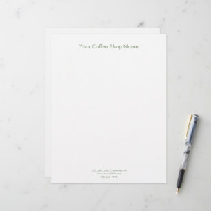 Modern Simple Sage Green Personalized Business Letterhead
