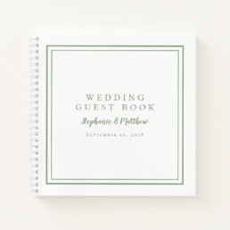 Modern Simple Sage Green Wedding Budget Guest Book