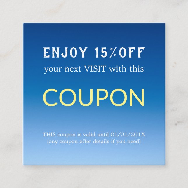 Modern Simple Salon Discount Coupon (Front)