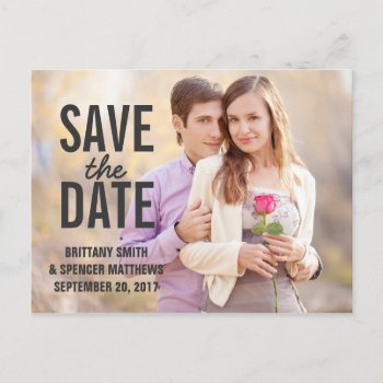 Modern Simple Save The Date Announcement Postcard by zazzleoccasions at Zazzle