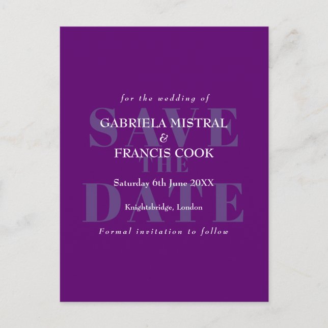 Modern Simple Save the Date Invitation Postcard (Front)