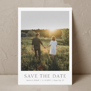 Modern Simple Save The Date Photo Card QR code