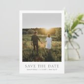 Modern Simple Save The Date Photo Card QR code (Standing Front)