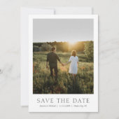 Modern Simple Save The Date Photo Card QR code (Front)