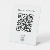 Modern Simple Scan QR Code Menu Business Pedestal Sign | Zazzle