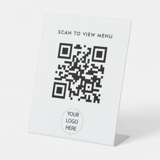 Modern Simple Scan Qr Code Menu Business Pedestal Sign 