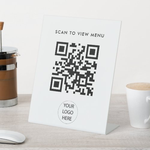 Modern Simple Scan QR Code Menu Business Pedestal Sign