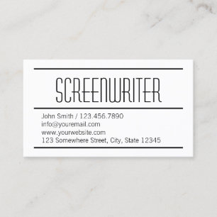 Modern Simple Screenwriter Business Card
