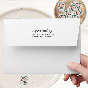 Modern Simple Script 40th Birthday Return Address Envelope