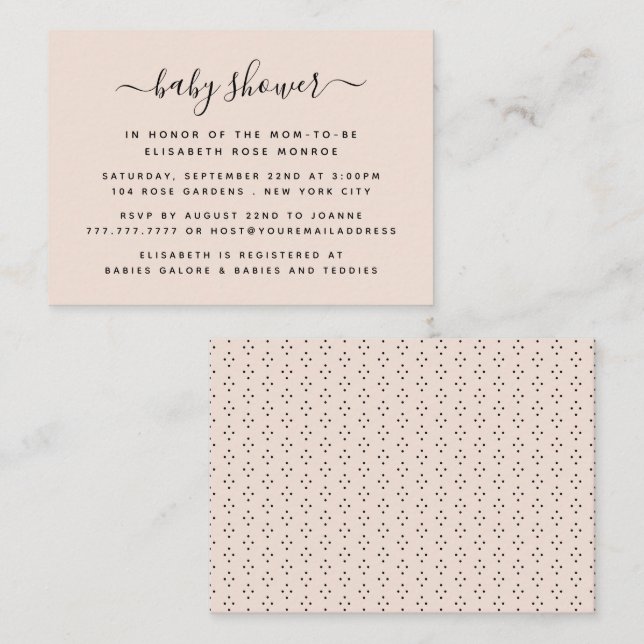 Modern Simple Script Baby Shower Ticket Invitation (Front/Back)