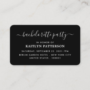 Modern Simple Script Bachelorette Party Ticket Enclosure Card