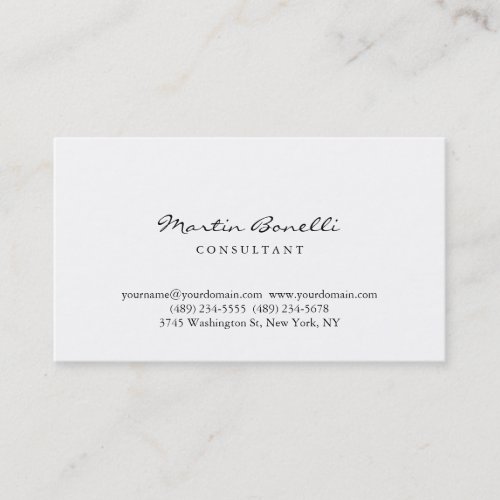 Modern Simple Script Consultant Business Card