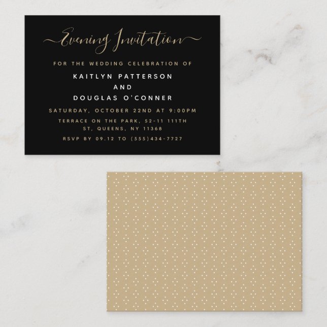 Modern Simple Script Evening Event Ticket Invite (Front/Back)