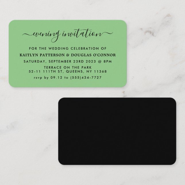 Modern Simple Script Evening Event Ticket Invite (Front/Back)