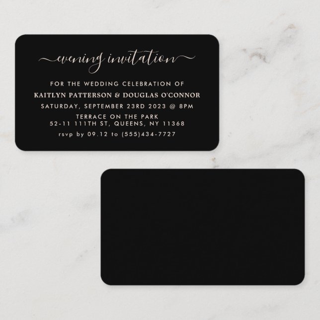 Modern Simple Script Evening Event Ticket Invite (Front/Back)