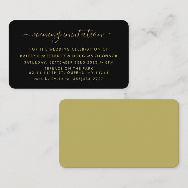 Modern Simple Script Evening Event Ticket Invite (Front/Back)