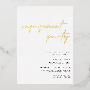 Modern Simple Script Foil Engagement Party Invitation