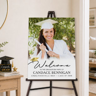 Modern Simple Script Graduate Welcome Photo Foam Board