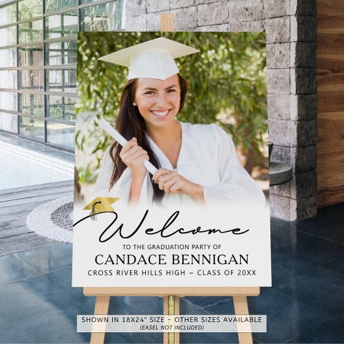 Modern Simple Script Graduate Welcome Photo Foam Board