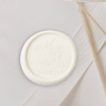 Modern Simple Script Mr. & Mrs. Name Monogram Wax Seal Sticker<br><div class="desc">Modern Simple Script Mr. & Mrs.,  add your last name.  Add a special touch to envelopes,  goodie bags,  handmade treats,  and more with our elegant wedding monogram Wax Seal</div>