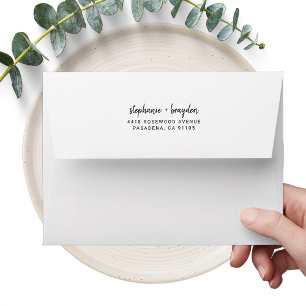Modern Simple Script Name Return Addressed Wedding Envelope
