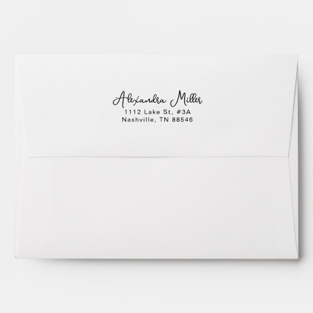 Modern Simple Script Personalized Monogram Name En Envelope (Back (Top Flap))