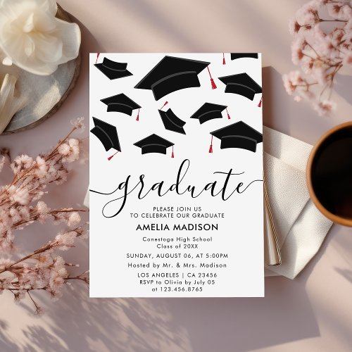 Modern Simple Script Photo Graduation Party Invitation